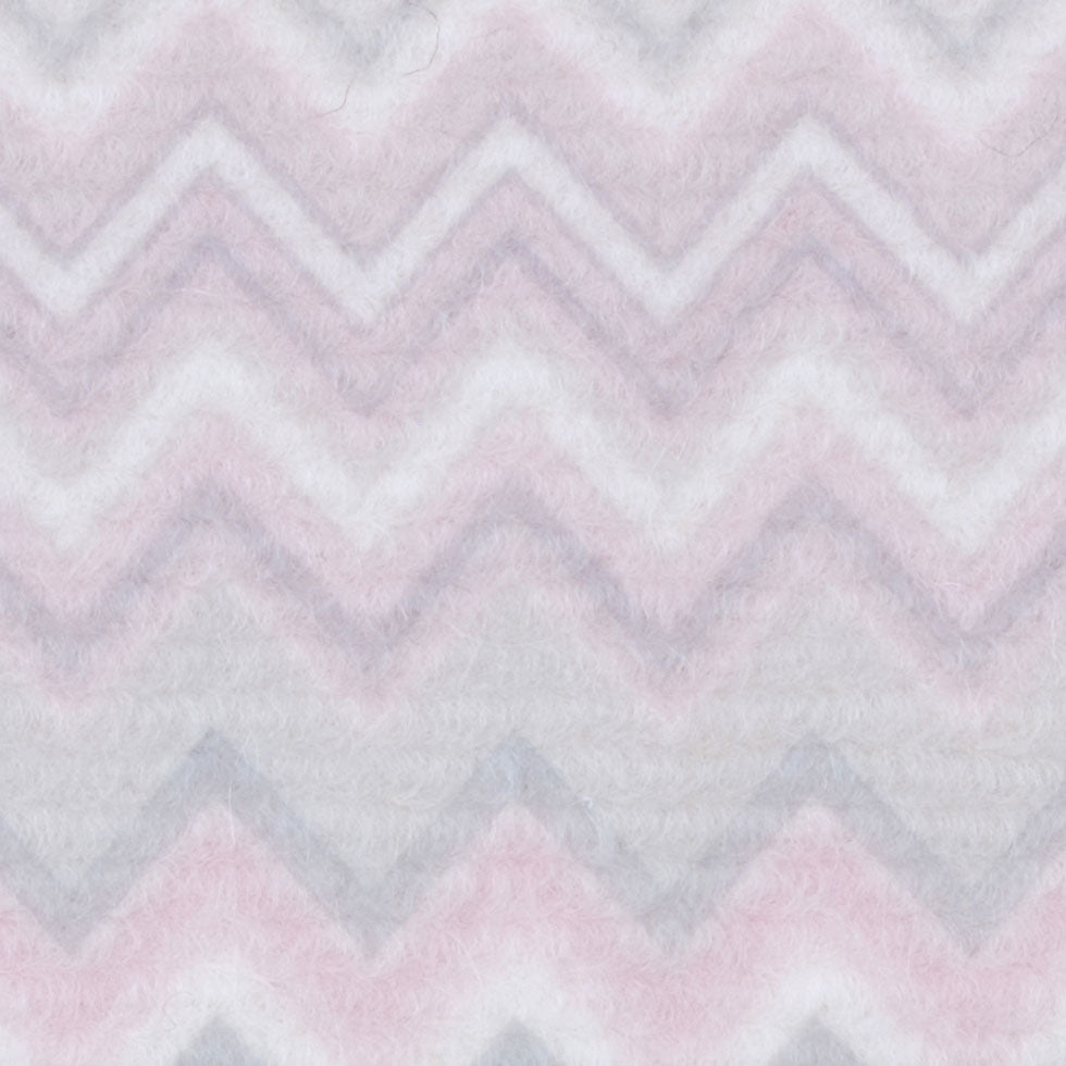Pink-Ivory Zig Zag Missoni-like Brushed Wool Coating Detail