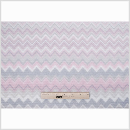 Pink-Ivory Zig Zag Missoni-like Brushed Wool Coating Full