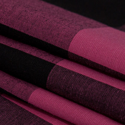 Lilac Rose and Black Buffalo Check Cotton Shirting Folded