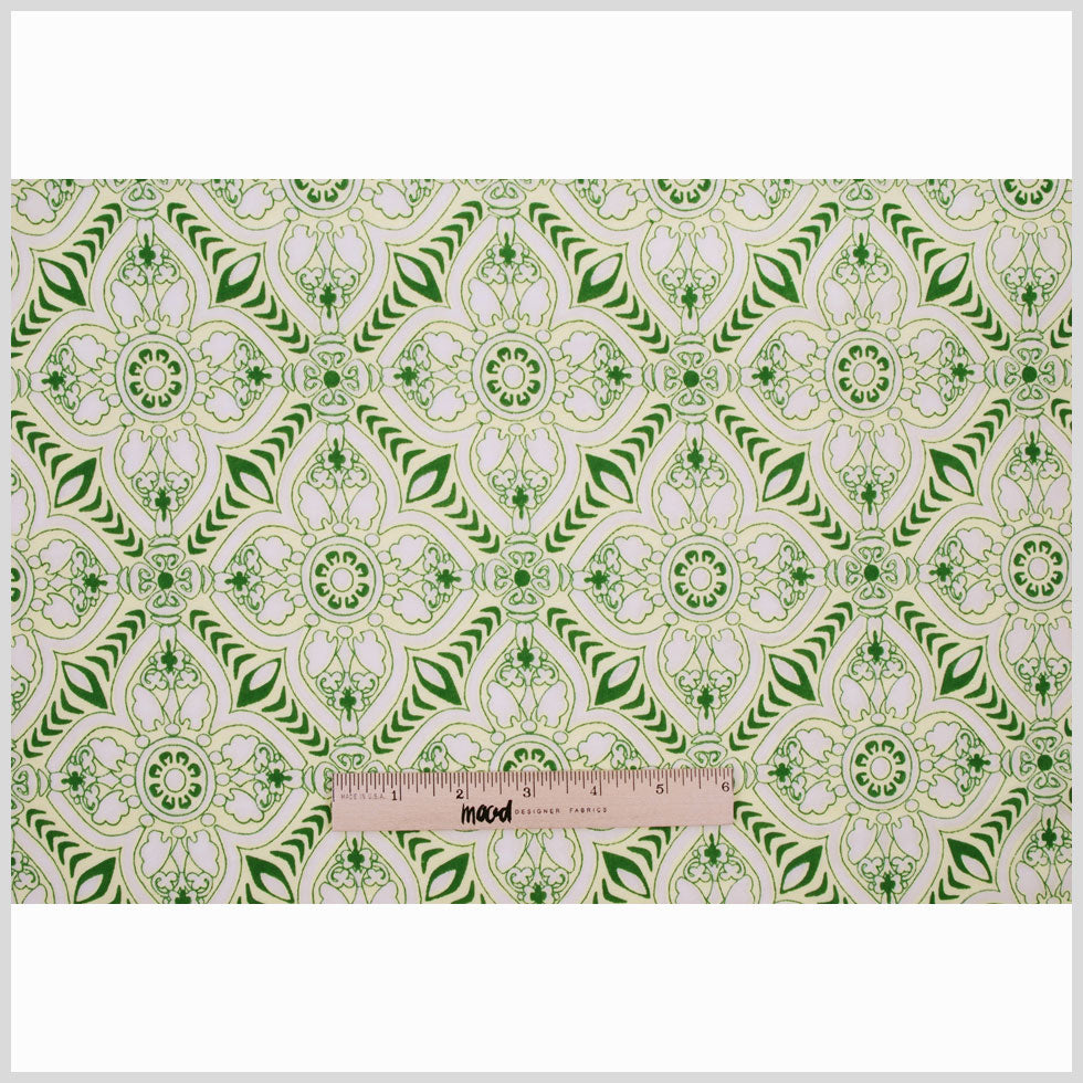 Yellow-Green Floral Burnout Polyester Jersey - Full