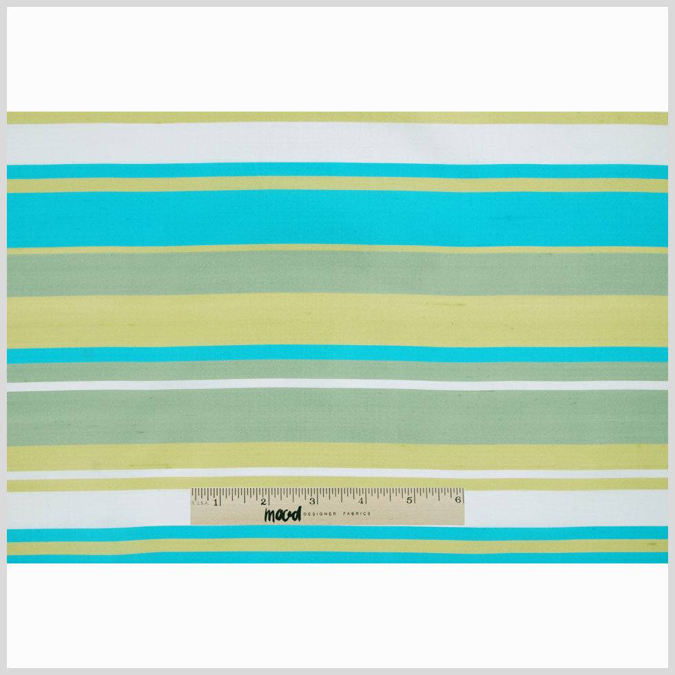 Green and Aqua Striped Shantung/Dupioni - Full