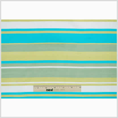 Green and Aqua Striped Shantung/Dupioni - Full