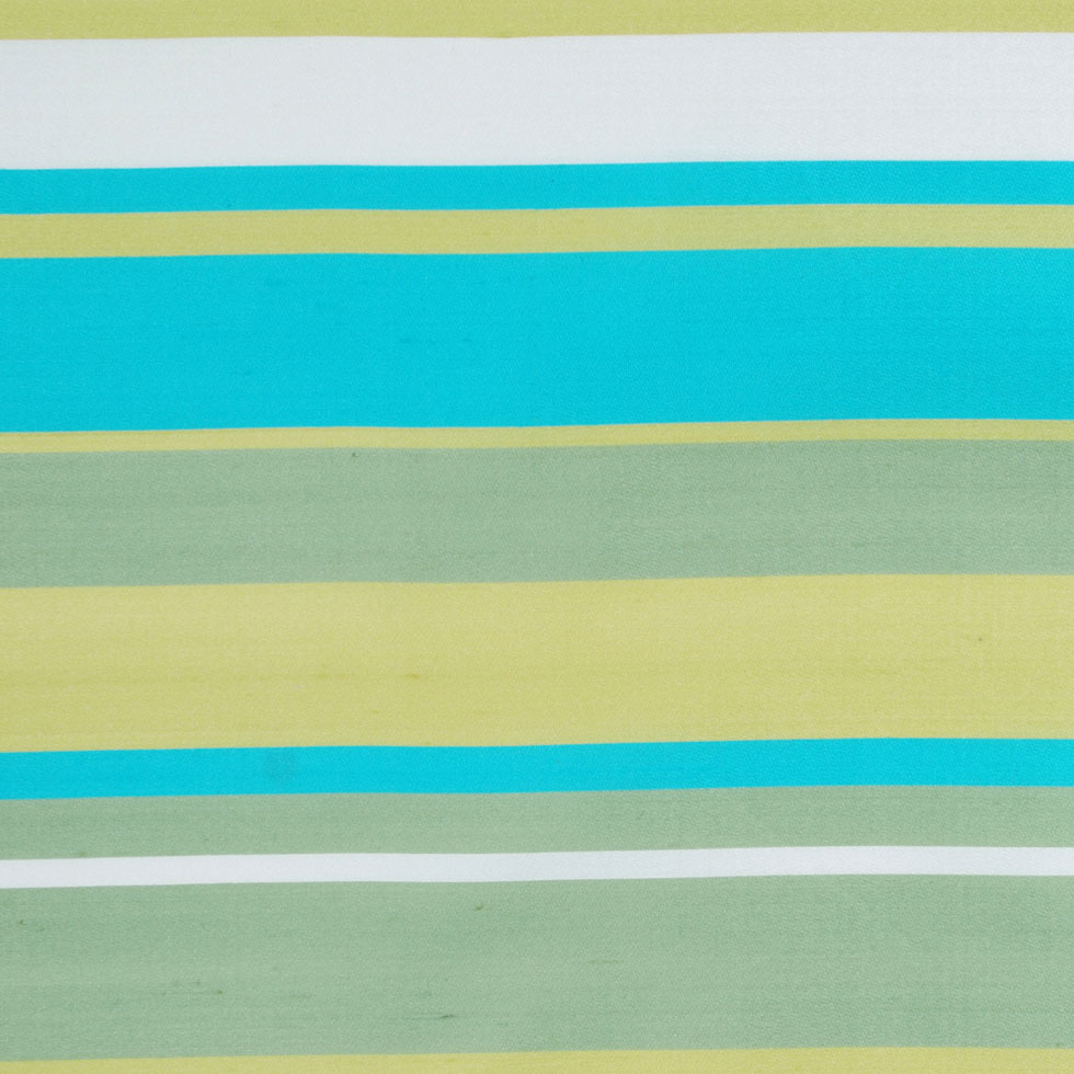 Green and Aqua Striped Shantung/Dupioni
