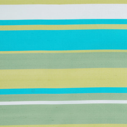 Green and Aqua Striped Shantung/Dupioni