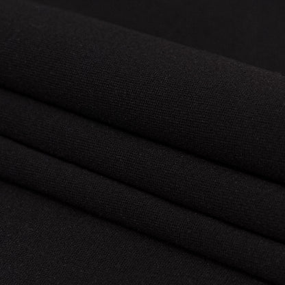 Black Polyester Knit Fleece Folded