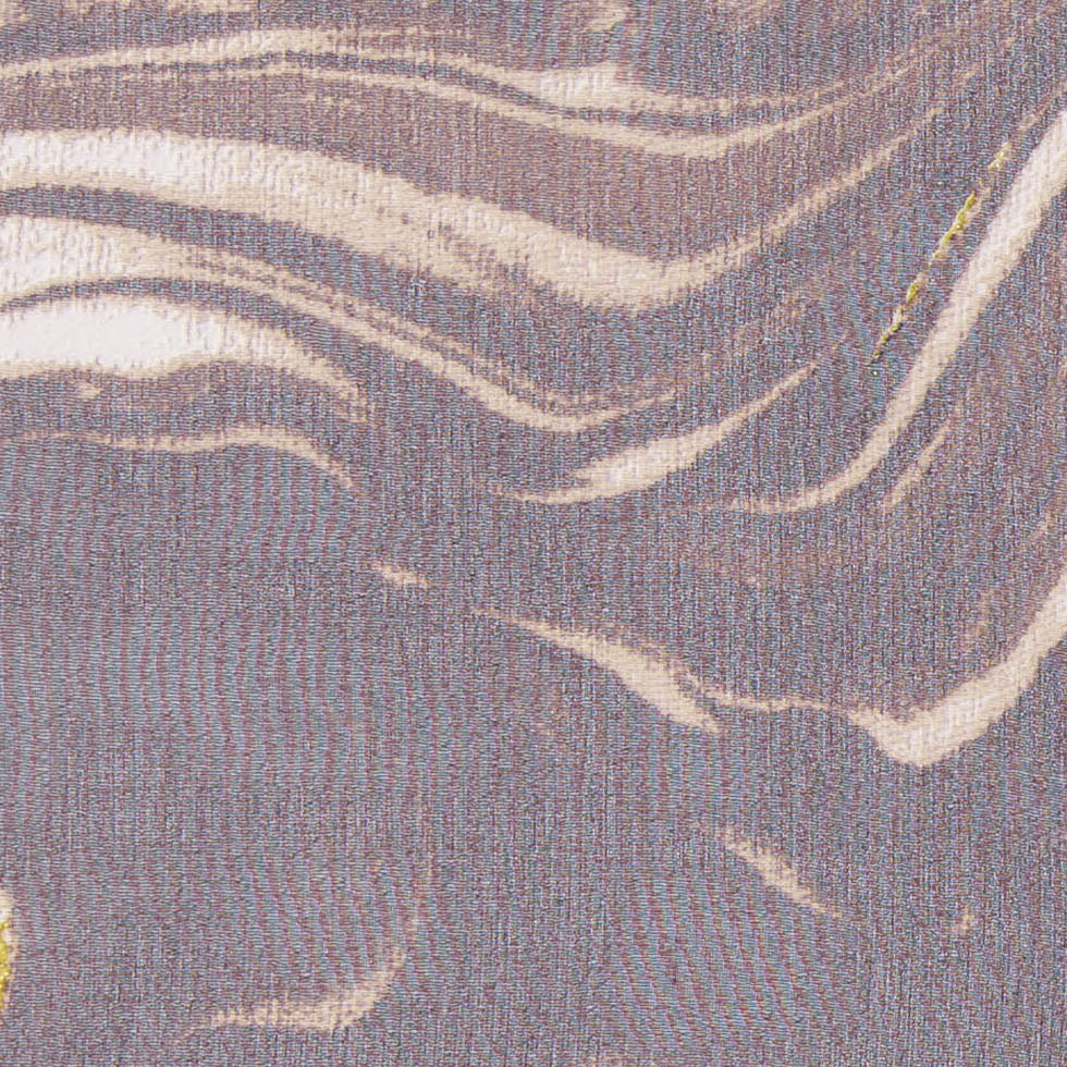 Brown and Pale Beige Swirling Lava Silk Chiffon Print - Detail