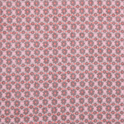 Famous NYC Designer Retro Floral Pink and Brown Silk Gauze