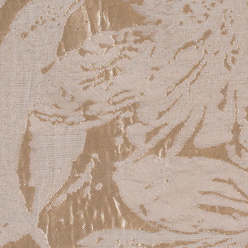 Metallic Gold Floral Silk-Viscose Brocade Detail