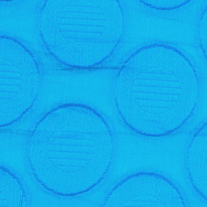 Bright Aqua Polka Dots Embroidered Cotton Voile - Detail