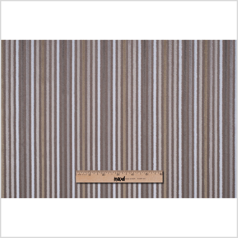 Beige and Ivory Striped Velvet - Full