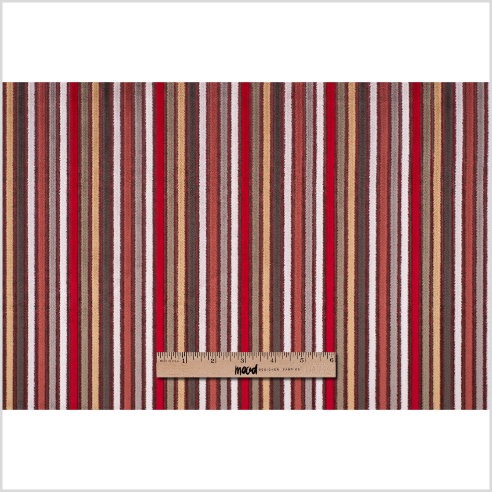 Multicolor Red Striped Velvet - Full