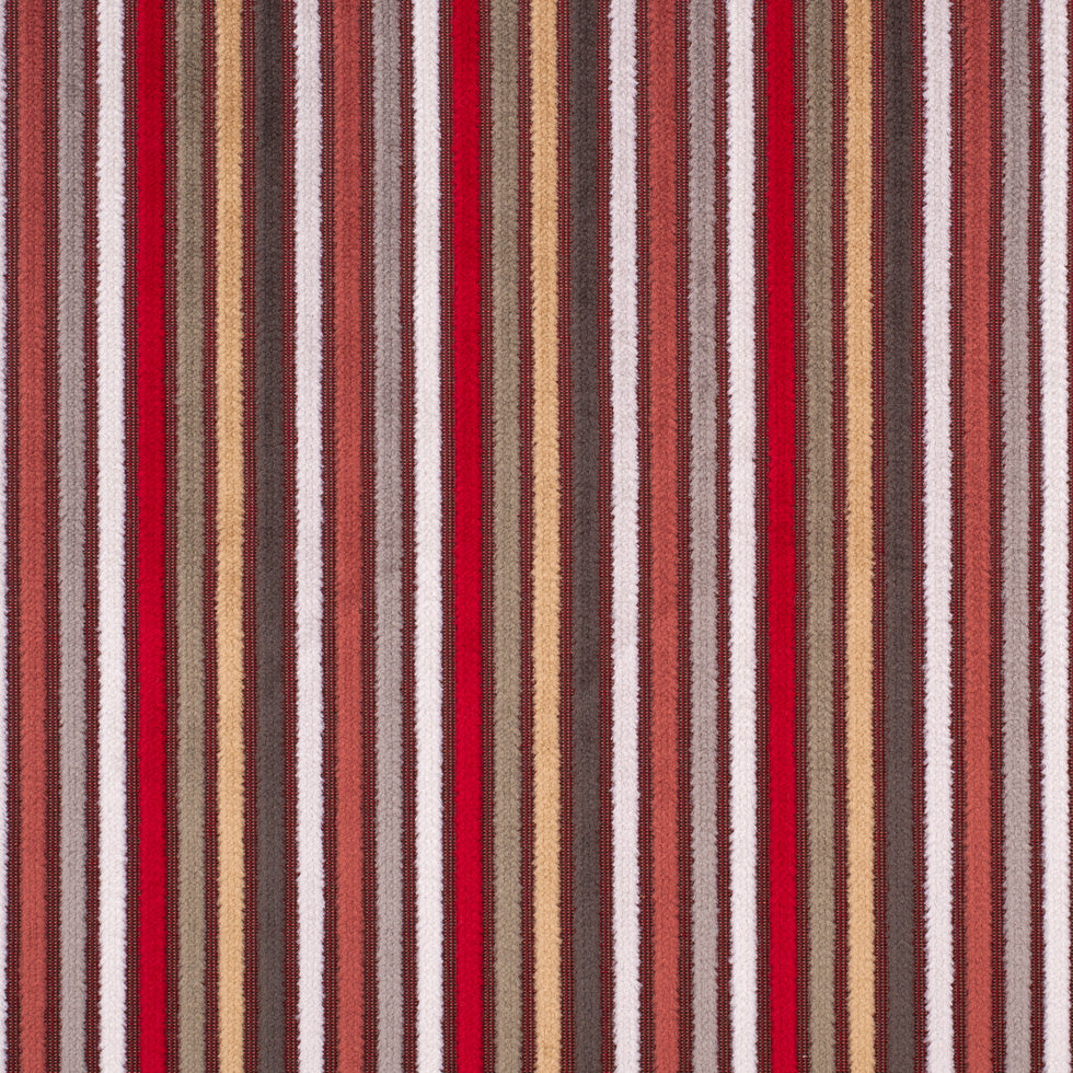 Multicolor Red Striped Velvet