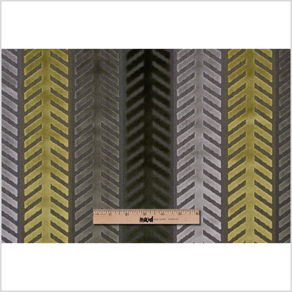 Brown and Green Geometric Cut Velvet - Full