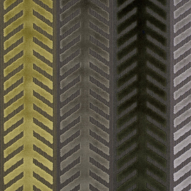 Brown and Green Geometric Cut Velvet