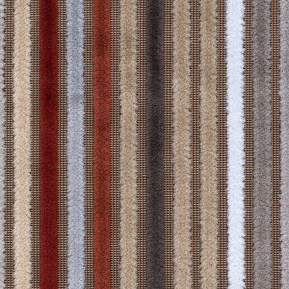 Beige and Rust Striped Velvet Detail