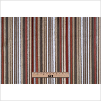 Beige and Rust Striped Velvet Full