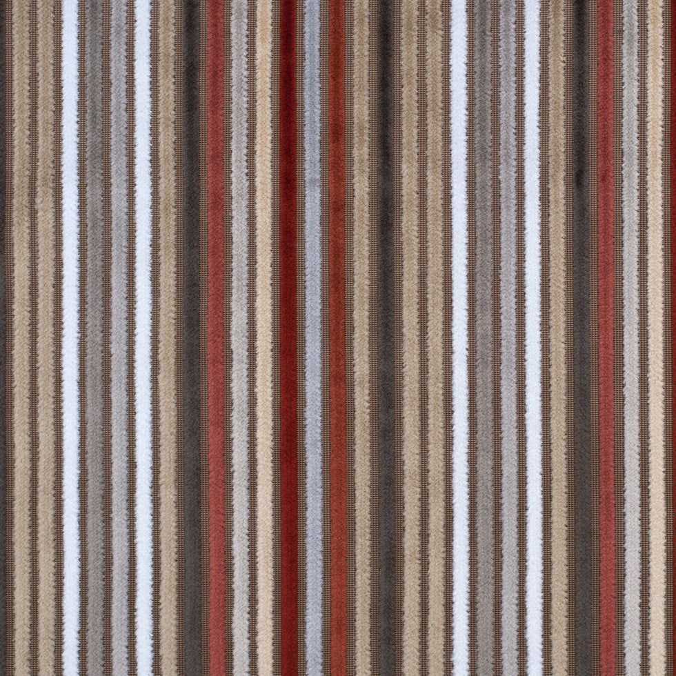 Beige and Rust Striped Velvet