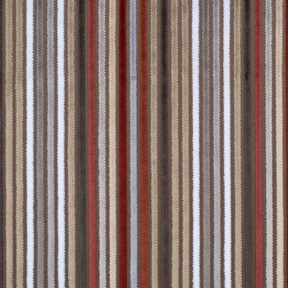 Beige and Rust Striped Velvet