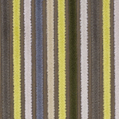 Multicolor Green and Brown Striped Velvet - Detail