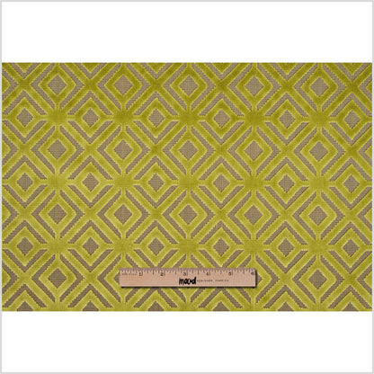 Chartreuse Geometric Cut Velvet - Full