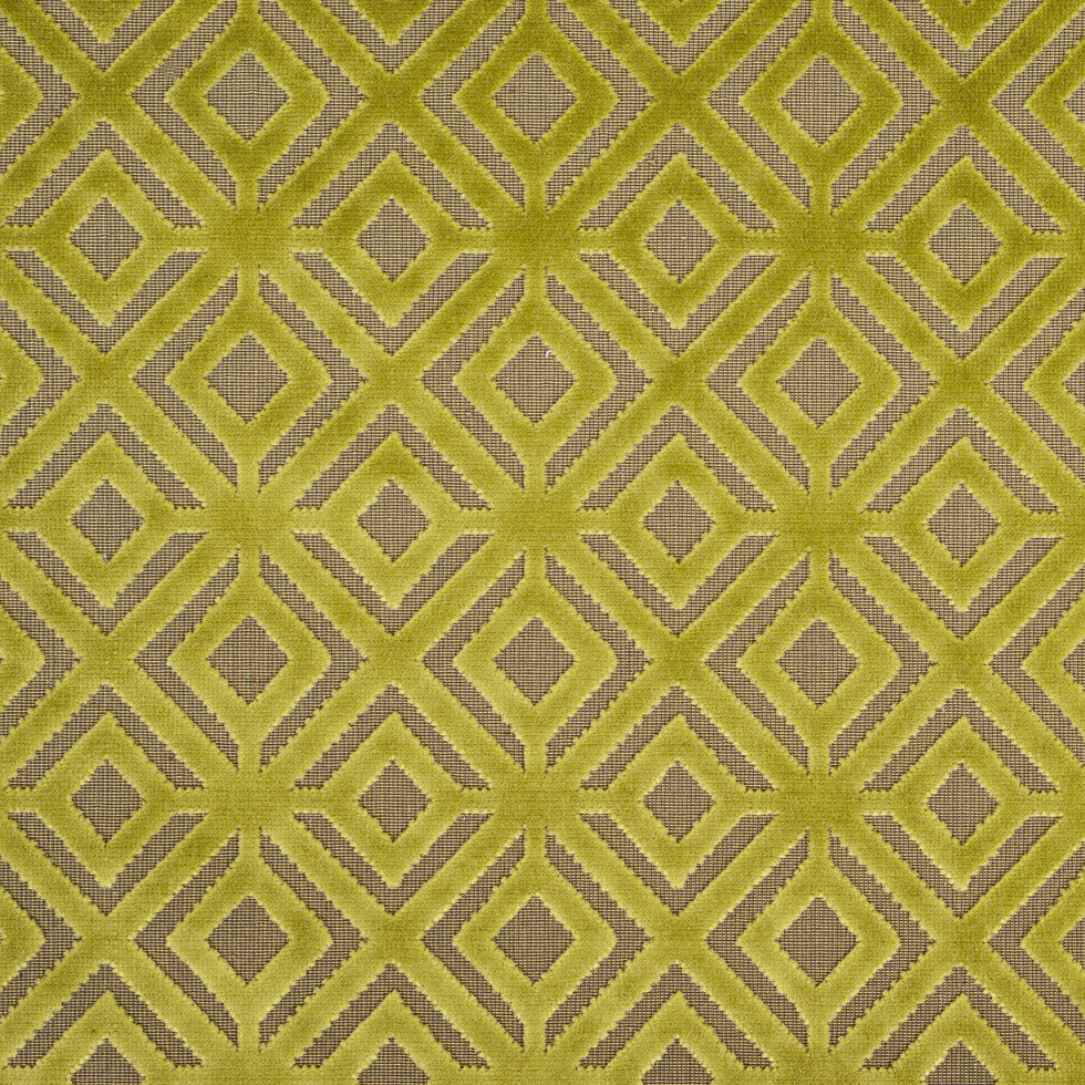 Chartreuse Geometric Cut Velvet