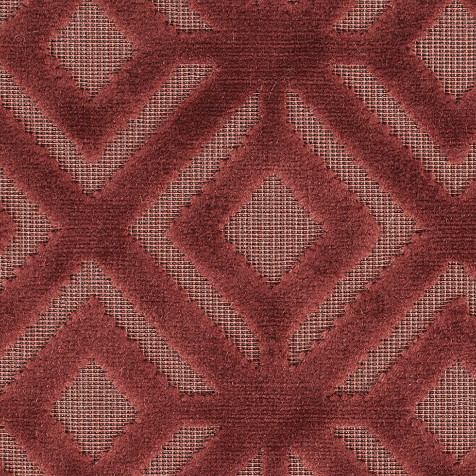 Rust Geometric Cut Velvet - Detail