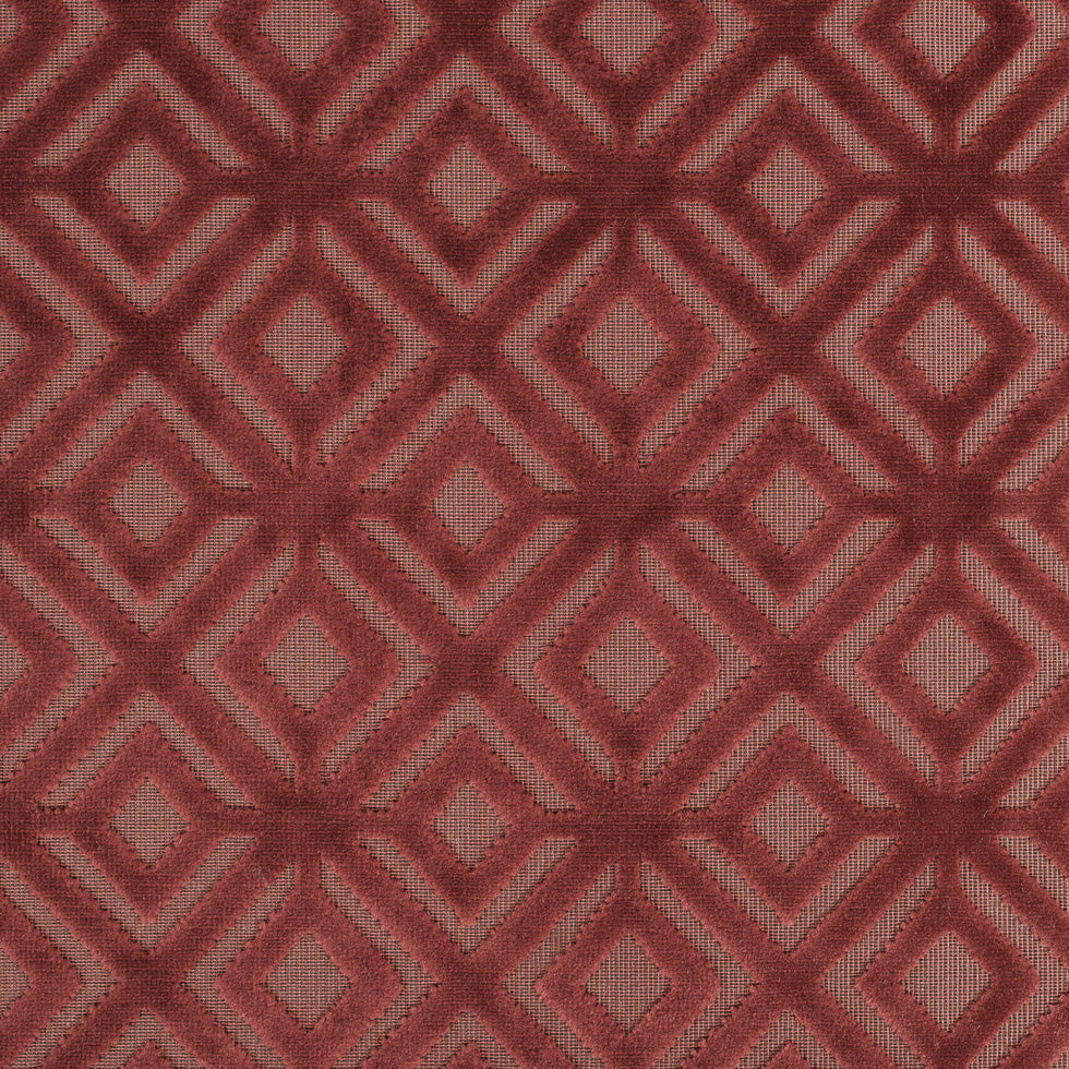 Rust Geometric Cut Velvet