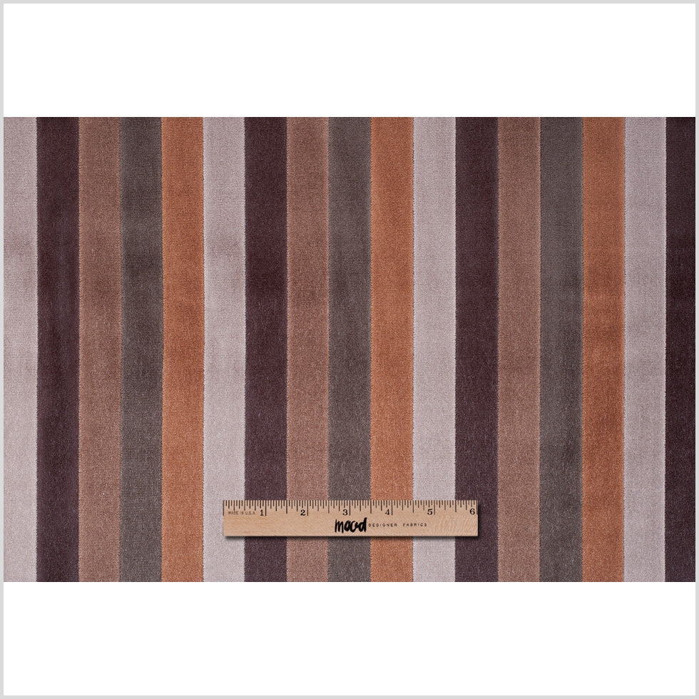 Dark Earth Tones Striped Velvet - Full