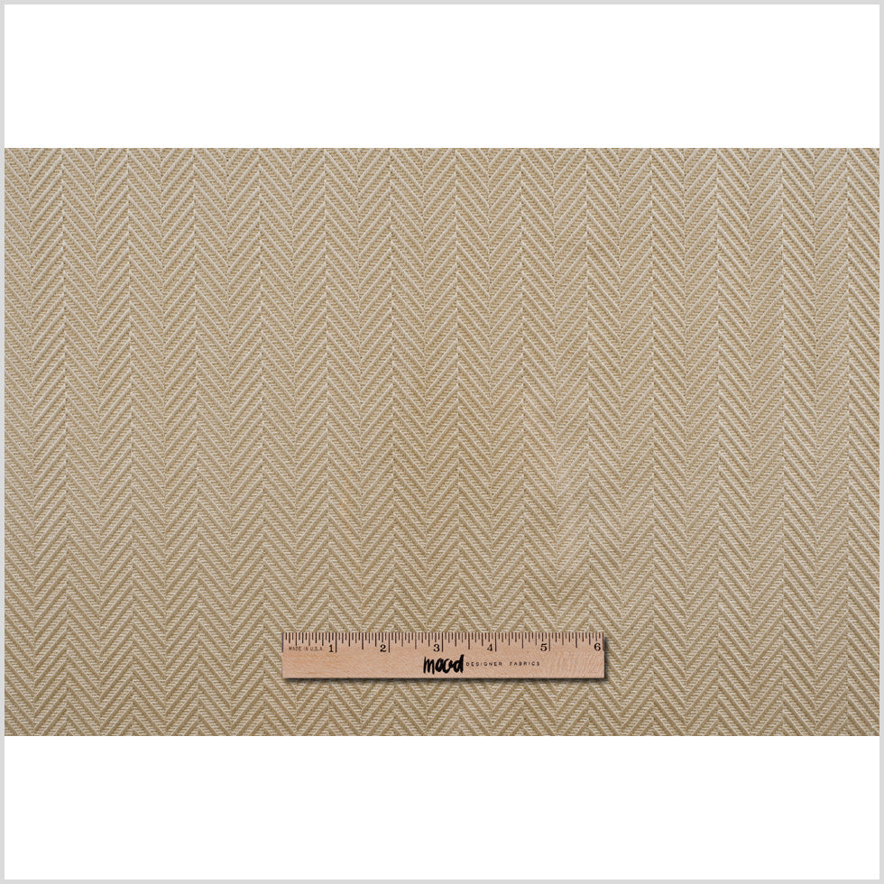 Pale Gold Herringbone Cut Velvet - Full