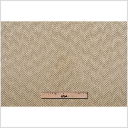 Pale Gold Herringbone Cut Velvet - Full