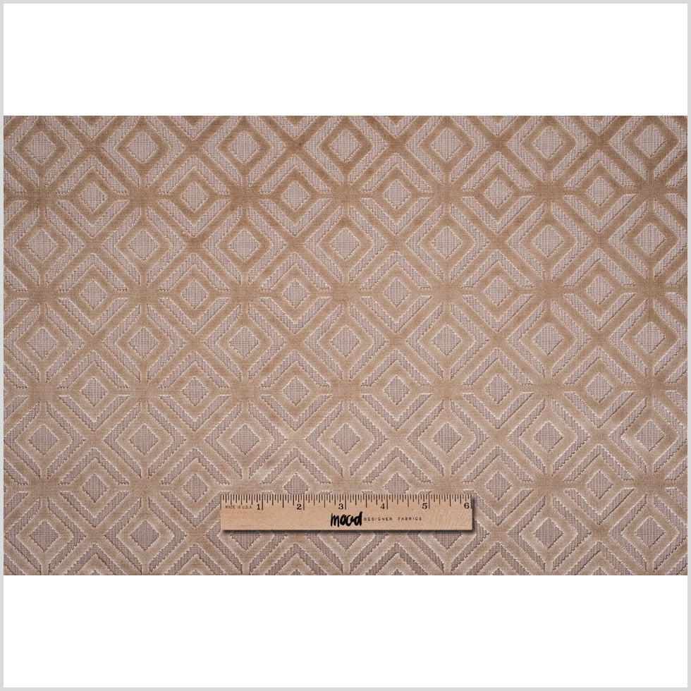 Camel Geometric Cut Velvet Full