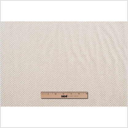 Beige Herringbone Cut Velvet - Full