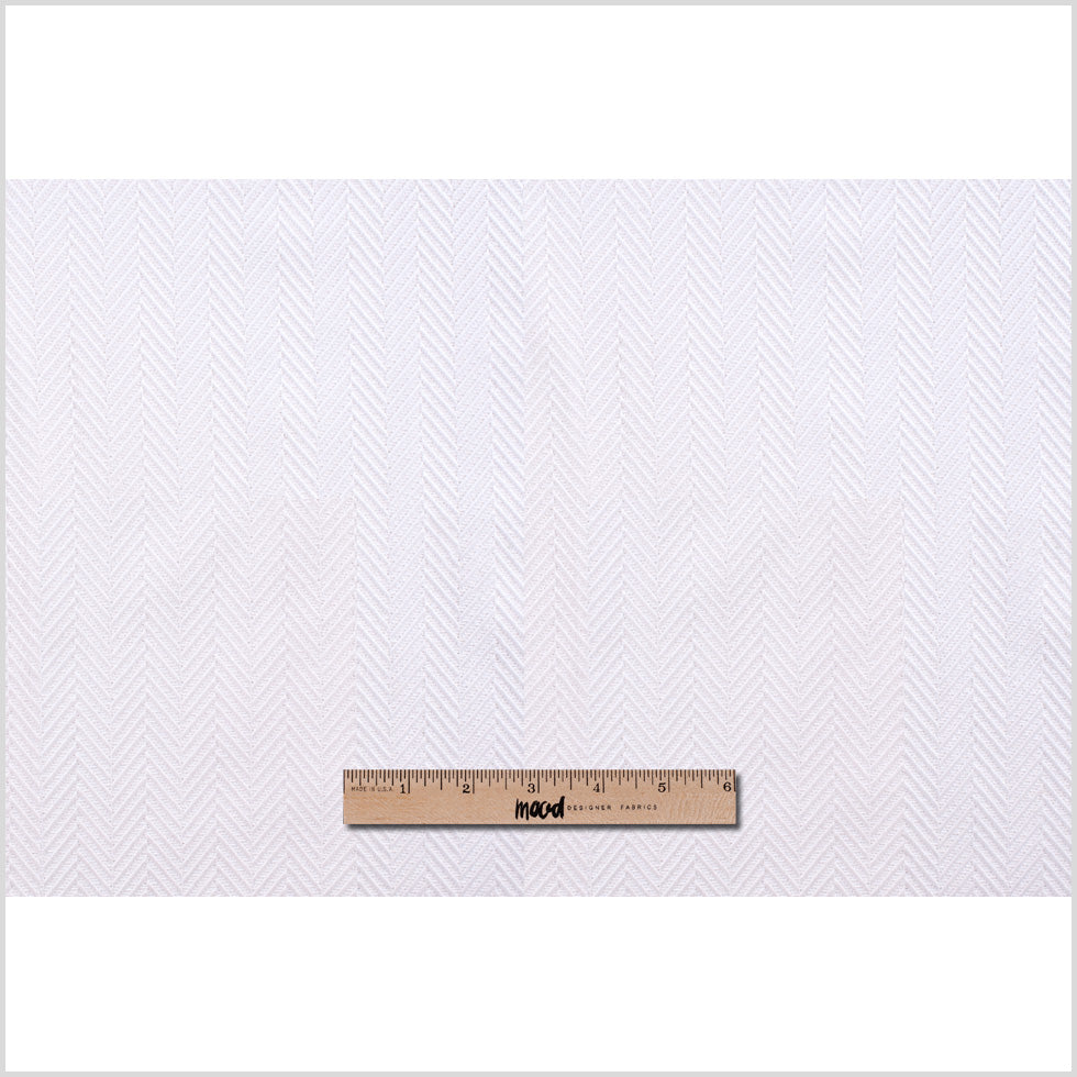 Ivory Herringbone Cut Velvet Full