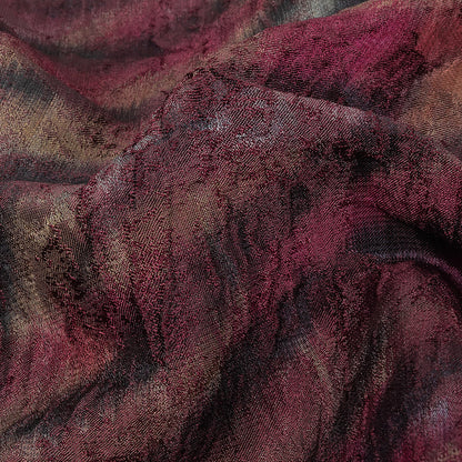Italian Tiger Stripes Red Textured Brocade - Detail