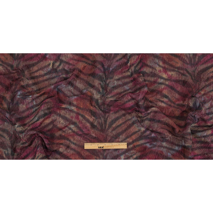 Italian Tiger Stripes Red Textured Brocade - Full