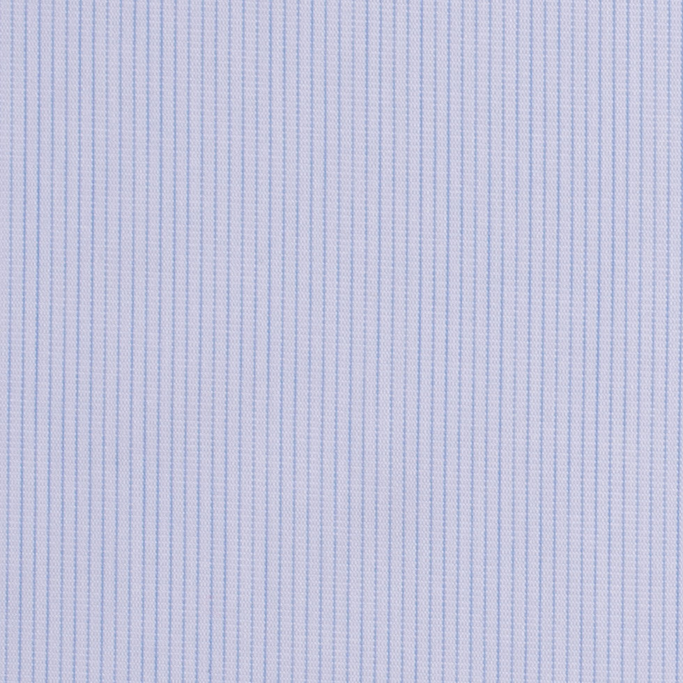 Blue Pinstripe 100% Cotton Shirting - Detail