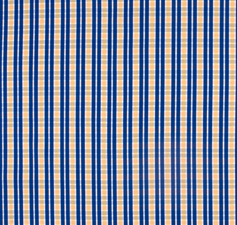 Blue/Yellow Checkered Cotton Shirting