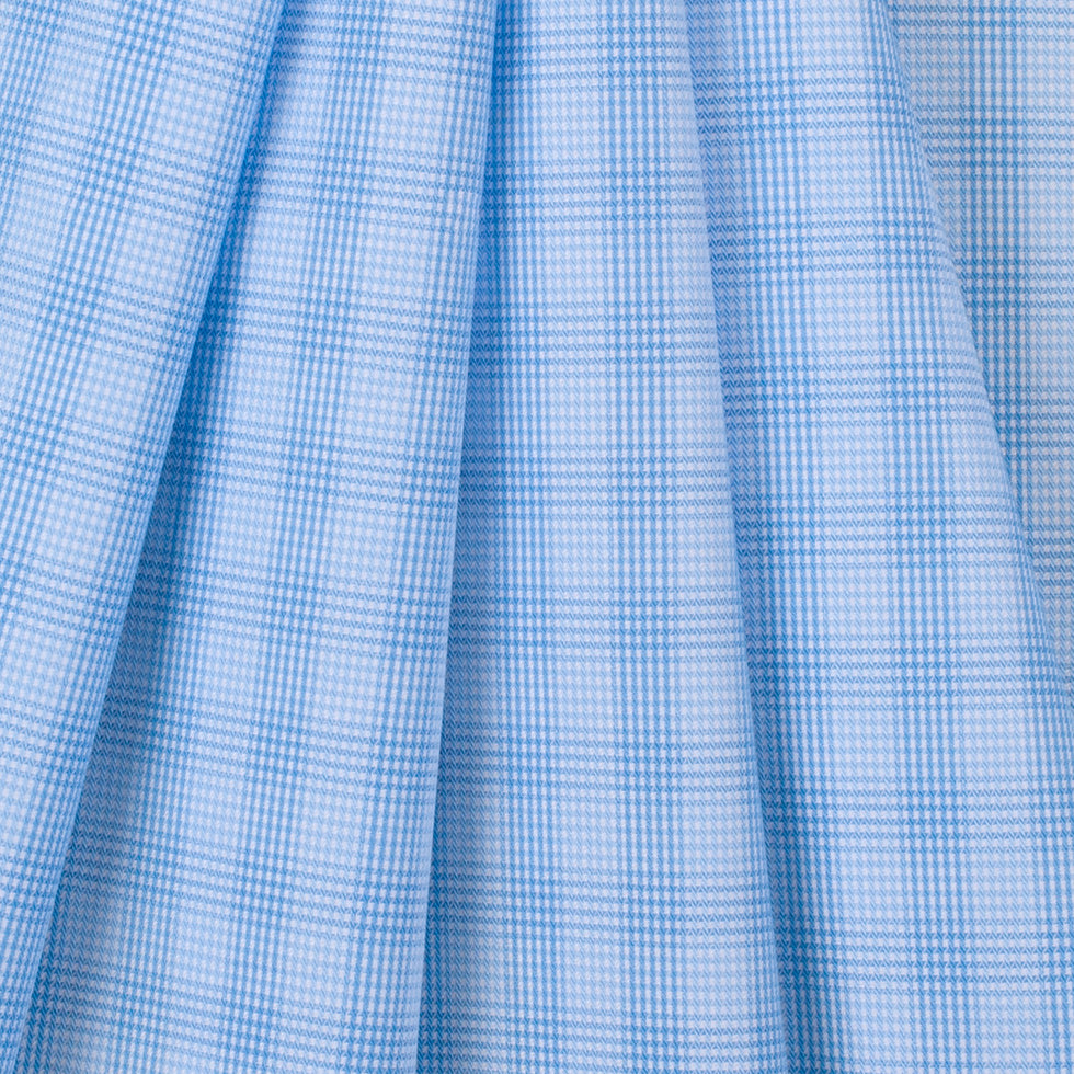 Blue Checkered Cotton Shirting Detail
