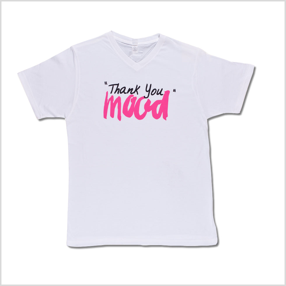 White and Pink Thank You Mood T-Shirt