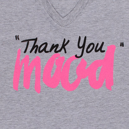 Grey and Pink Thank You Mood T-Shirt Detail
