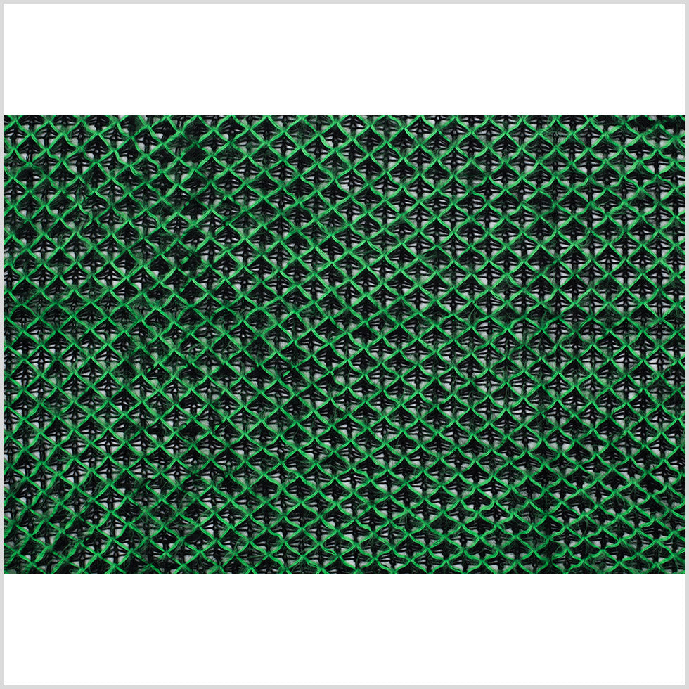Black and Bright Green Lacey Diamonds Acrylic Knit - Full