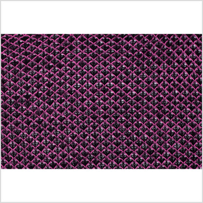 Lacey Diamonds Acrylic Knit - Black and Hot Pink Full