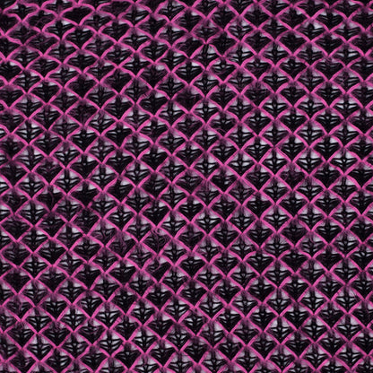 Lacey Diamonds Acrylic Knit - Black and Hot Pink