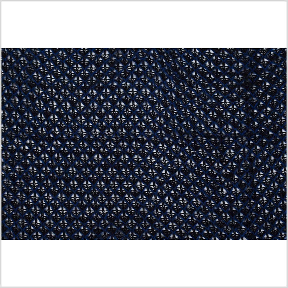 Lacey Diamonds Acrylic Knit - Black and Royal Blue Full