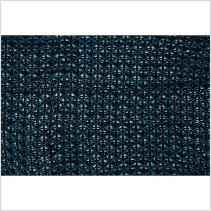 Black and Teal Lacey Diamonds Acrylic Knit - Full