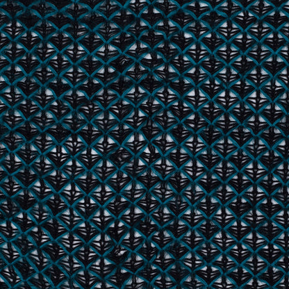 Black and Teal Lacey Diamonds Acrylic Knit