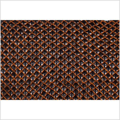 Lacey Diamonds Acrylic Knit - Black and Orange Full