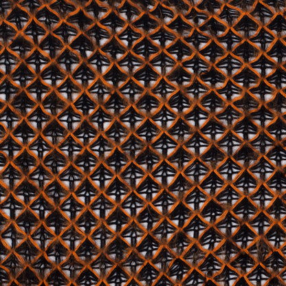 Lacey Diamonds Acrylic Knit - Black and Orange