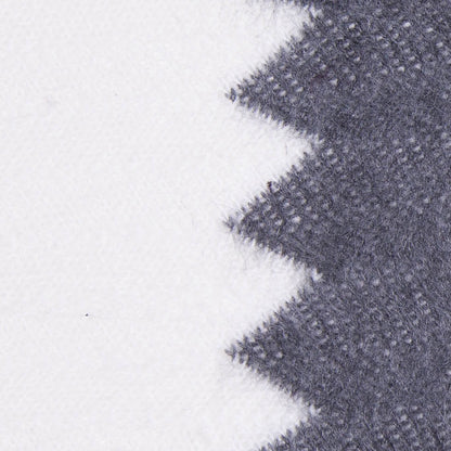 Burgundy, Black and White Big Zig Zags Soft Sweater Knit - Detail