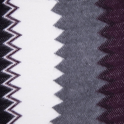 Burgundy, Black and White Big Zig Zags Soft Sweater Knit
